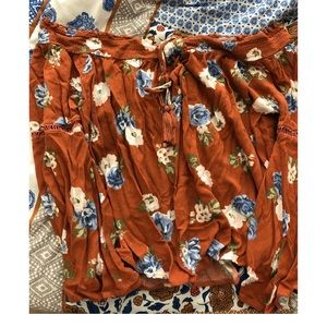 Burnt Orange off the shoulder top.